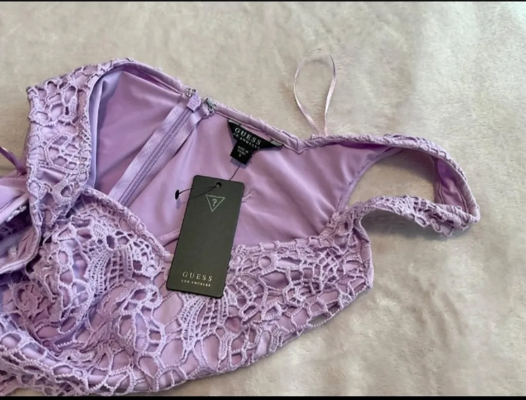 Lavender Guess Lace Bodycon Dress thumbnail