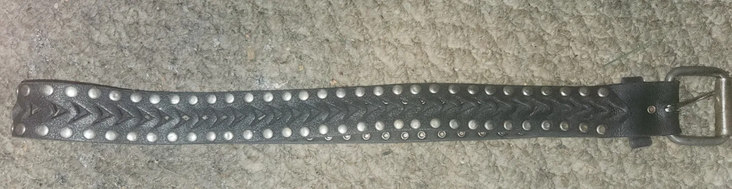 Black Leather Belt with Metal Studs thumbnail