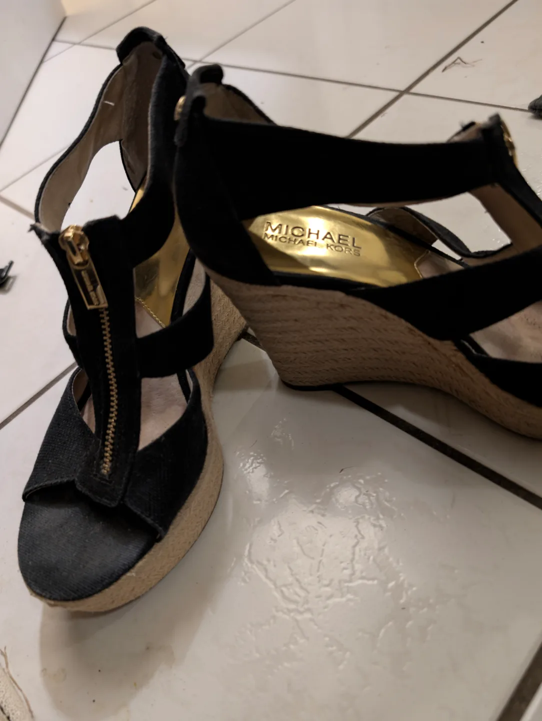 Michael Kors Black Wedge Sandals thumbnail