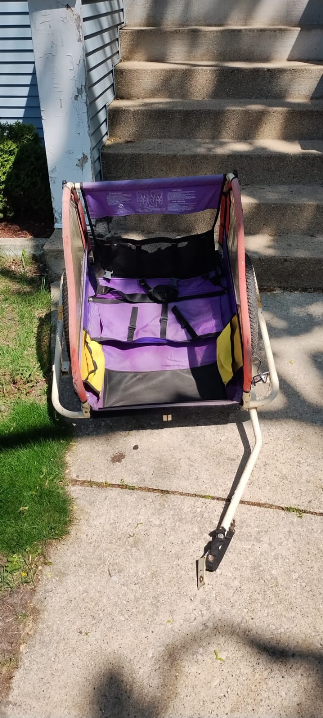 Kids Bike Trailer - Purple, Red, Yellow - photo 3