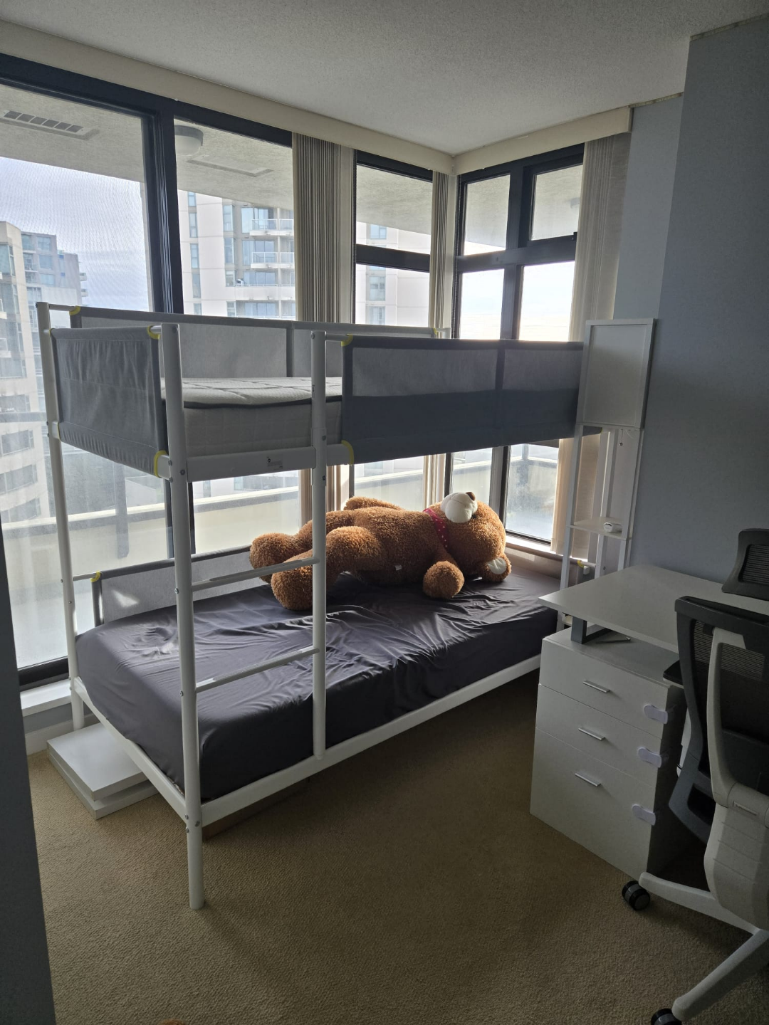IKEA VITVAL Twin Bunk Bed Frame - White/Light Grey
