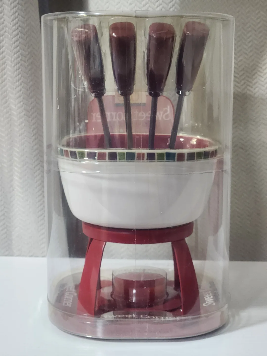 Joie Sweet Corner Chocolate Fondue Set Ceramic Candle image indicator(3)