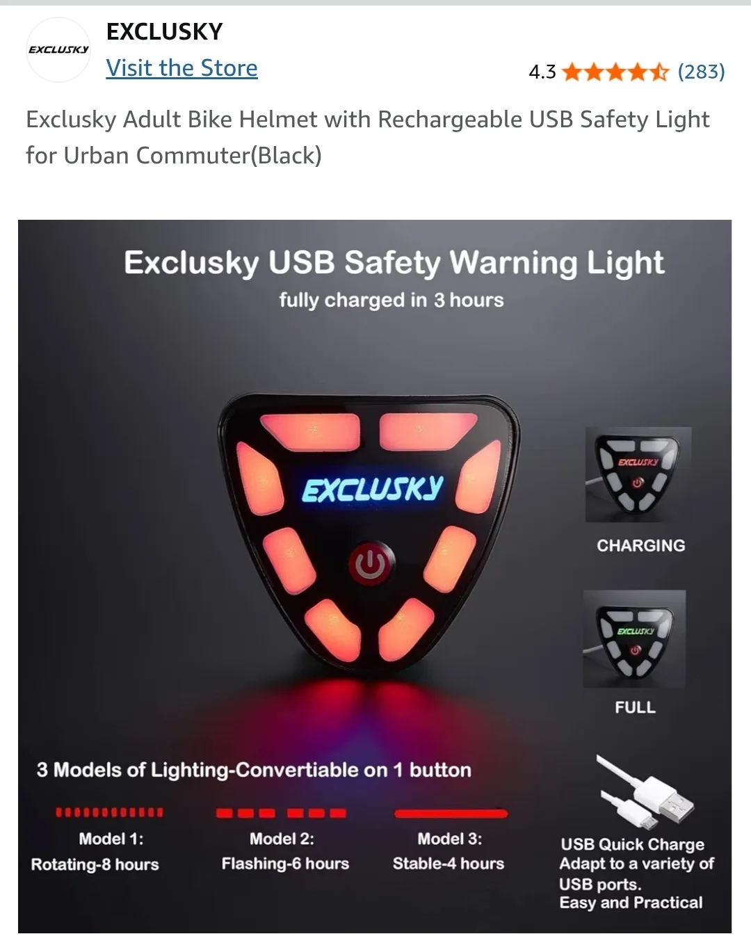 Adult Bike Helmet with Rechargeable Safety Light image indicator(3)
