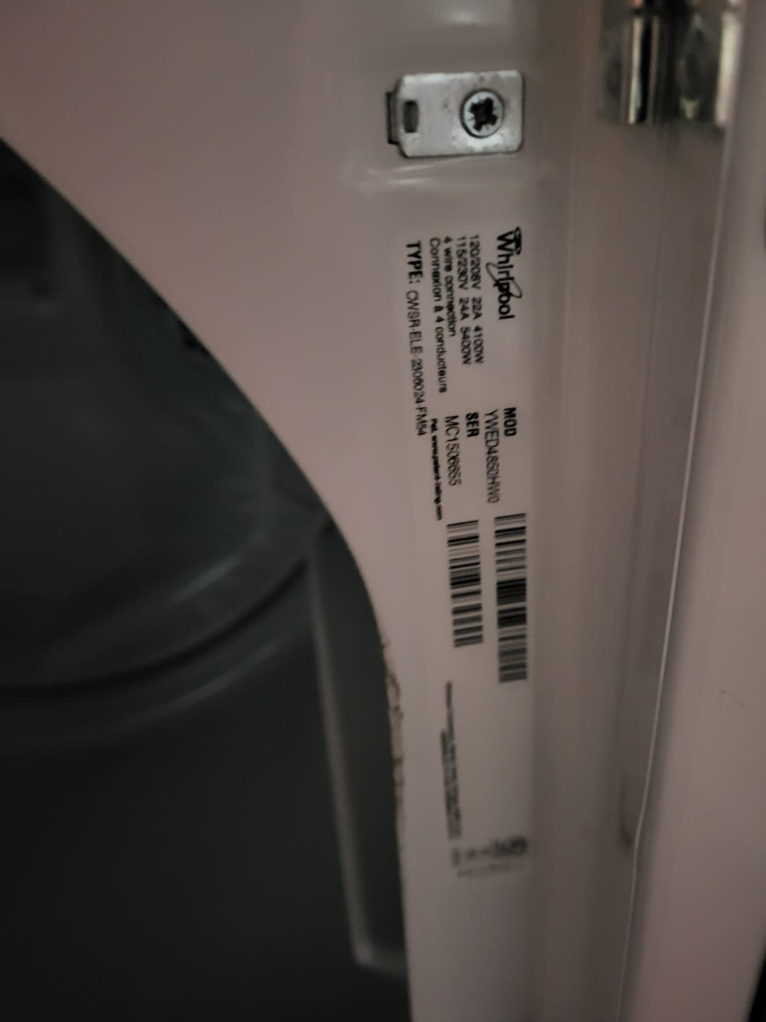 Whirlpool WED8500XW Electric Dryer