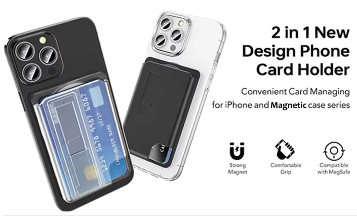 Magnetic Wallet Universal Phone Card Holder Wallet Case thumbnail