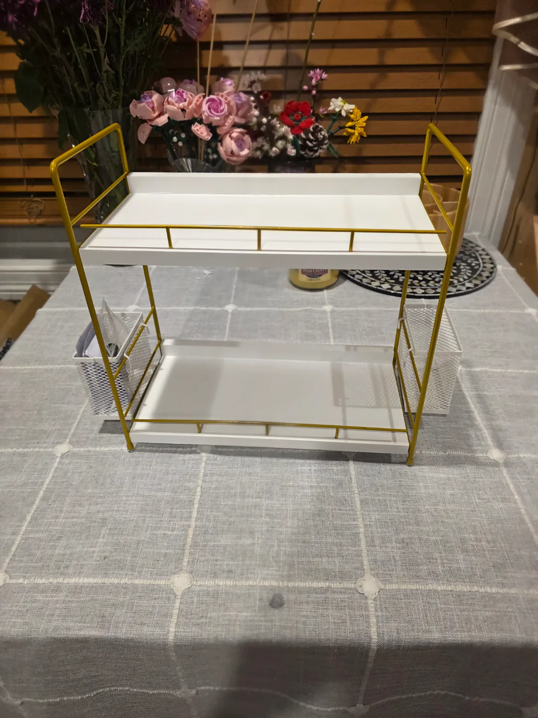 Two-Tier Desk Organizer with 2 Metal Side Baskets thumbnail