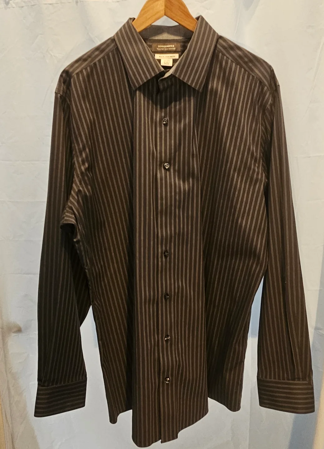 Denver Hayes Mens Long Sleeve Button Down Shirt N Size 2X, Grey thumbnail
