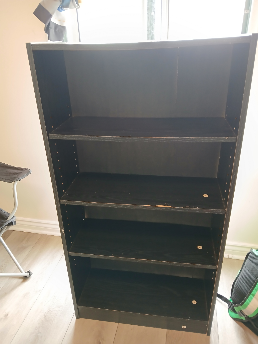 Black Bookshelf with Four Shelves