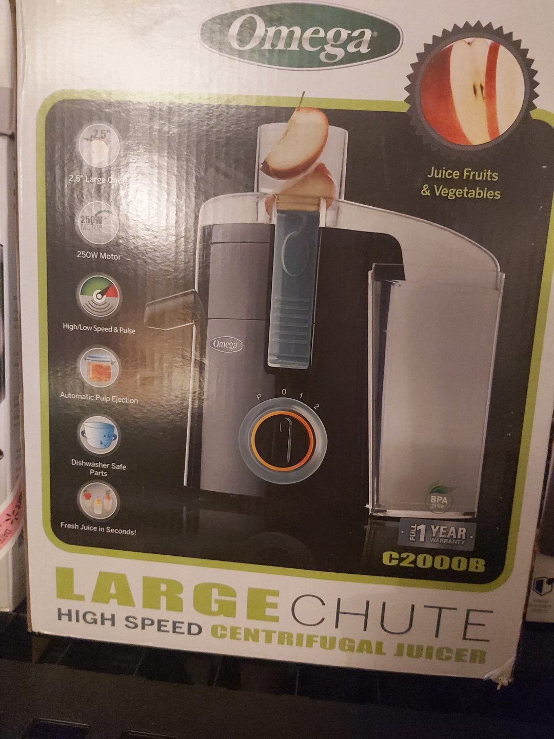 Omega J2000B Large Chute High Speed Centrifugal Juicer