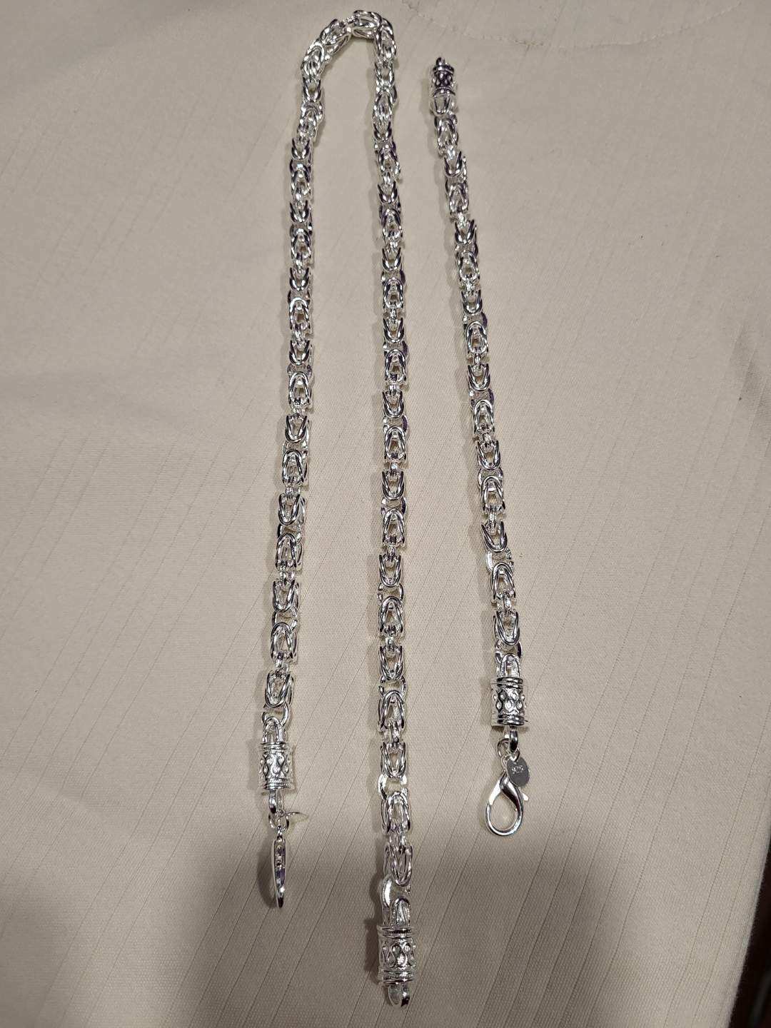 Silver Byzantine Necklace and Bracelet Set