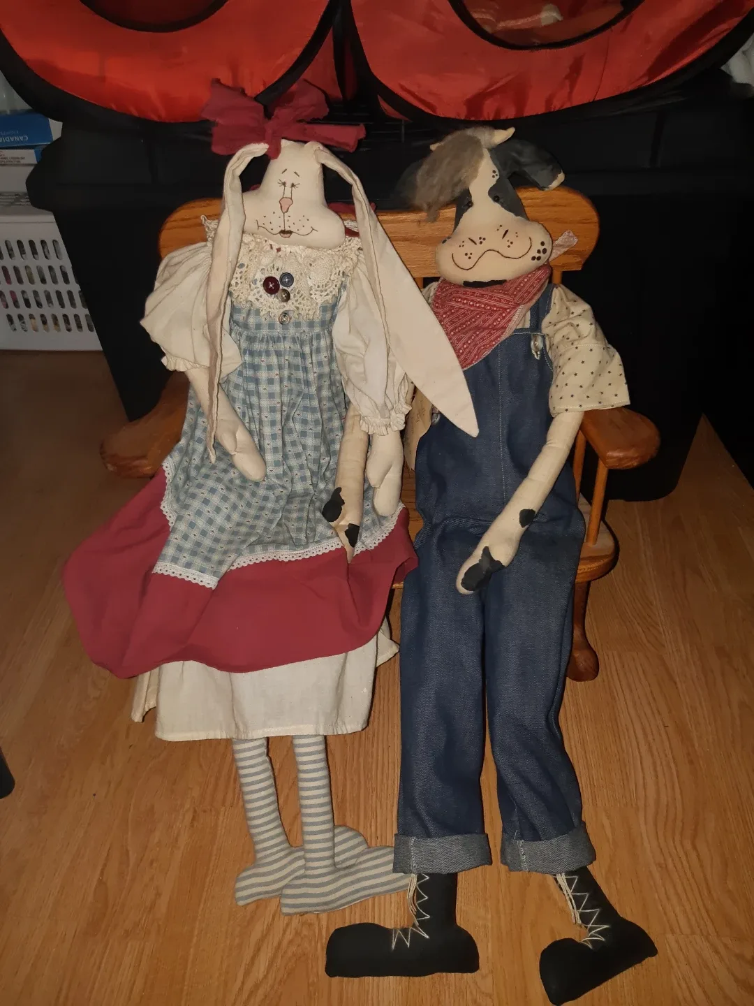 Adorable Pair of Farmhouse Style Rag Dolls thumbnail