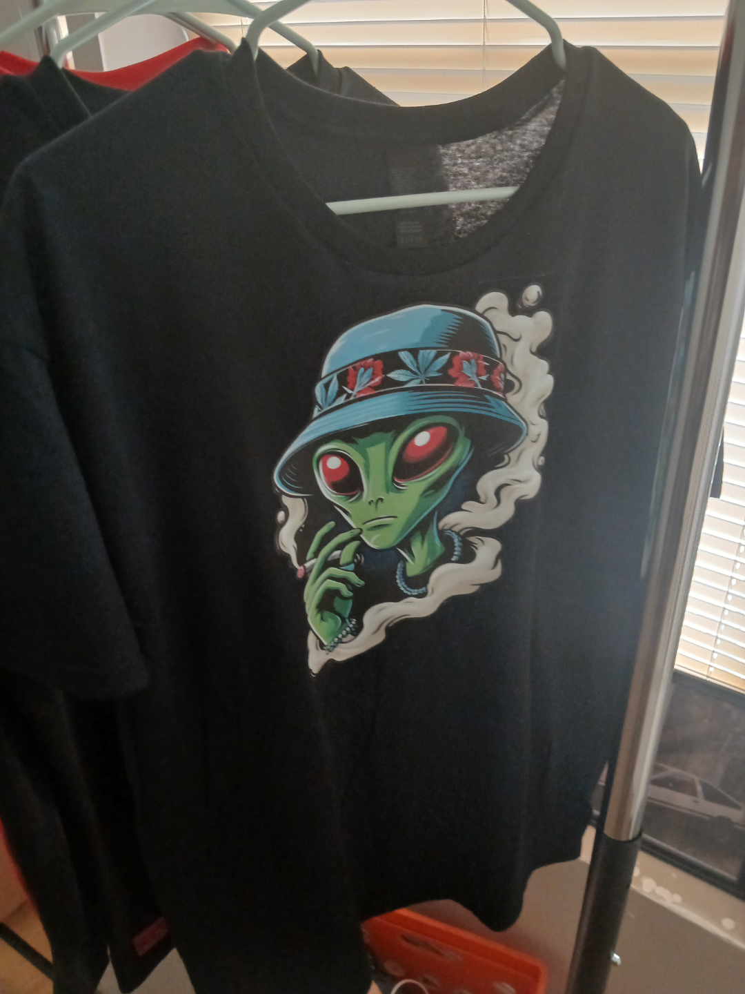 Alien Smoking a cigarette Graphic Tee