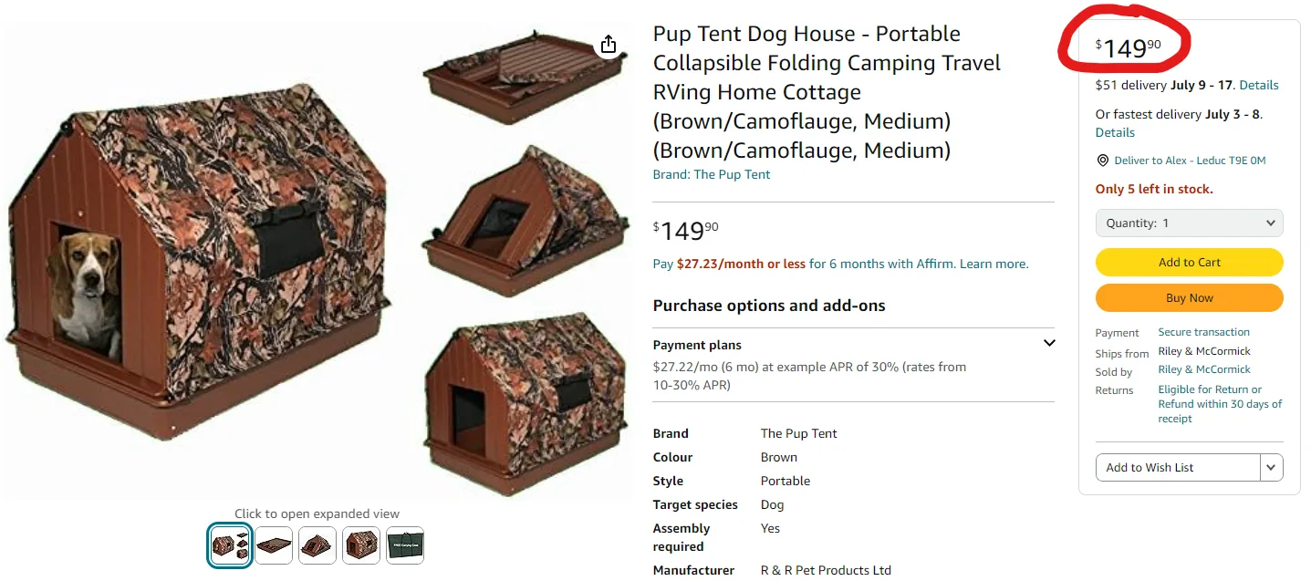 NEW - Pup Tent Portable Pet Shelter - Medium image indicator(6)