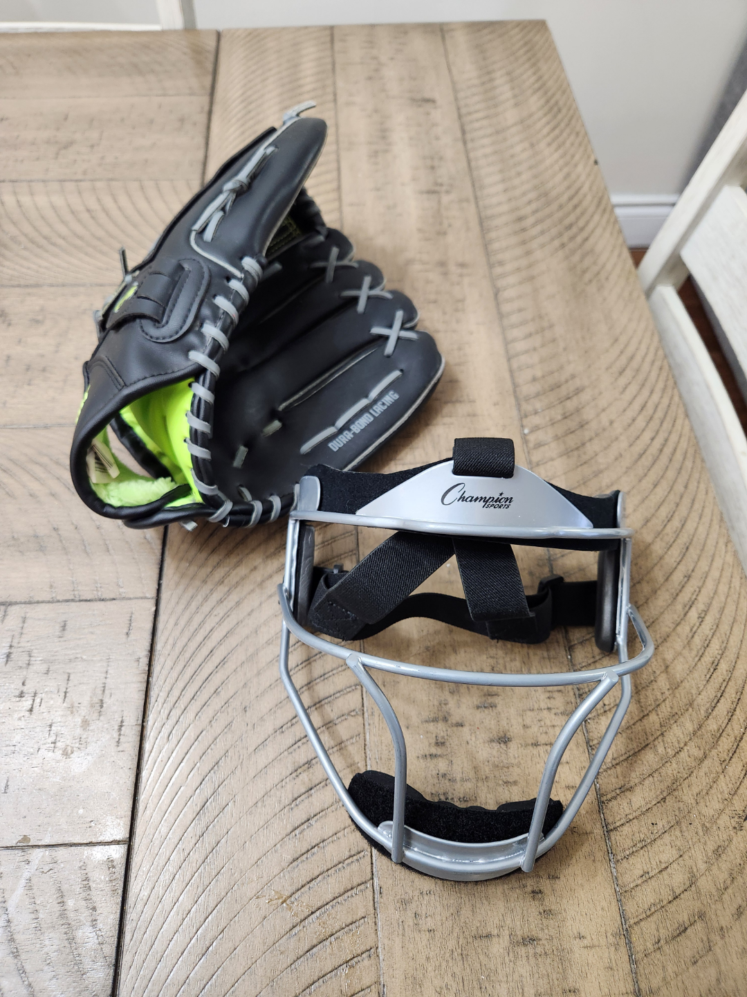 Youth Softball Glove and Face Shield
