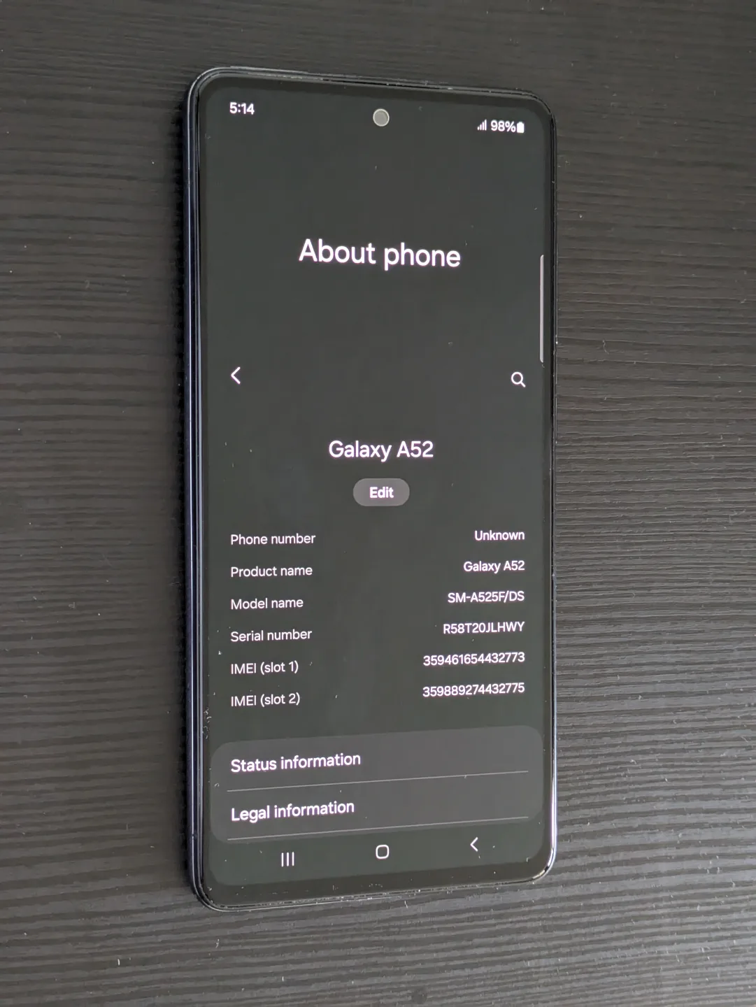 Samsung Galaxy A52 image indicator(3)