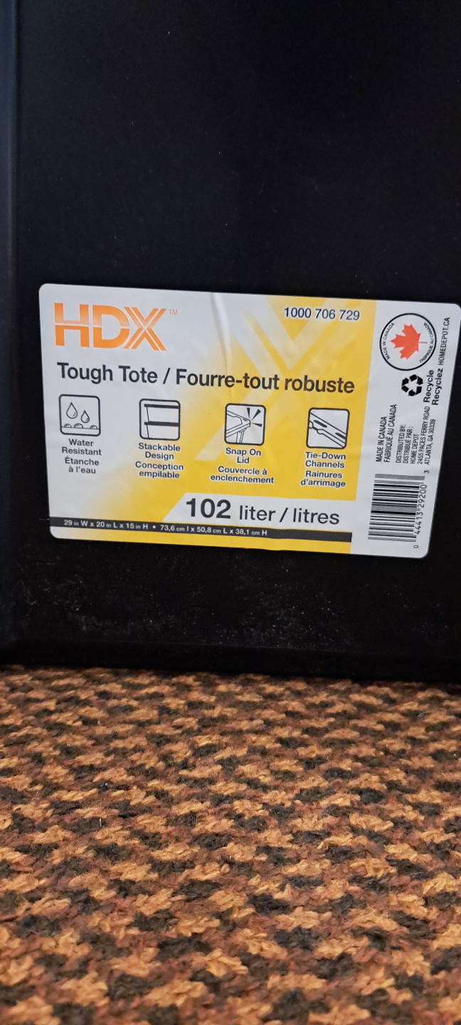 HDX 102L Tough Tote with Lid x5 - photo 3
