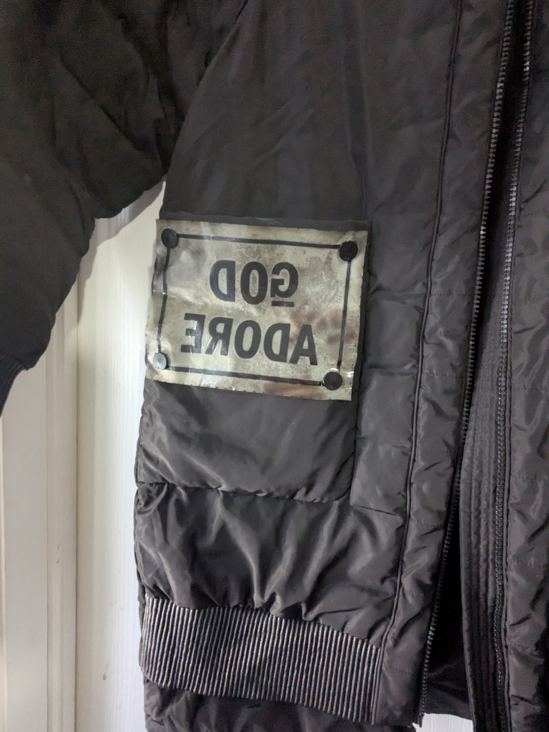 Long Thick Black Puffer Winter Coat Jacket - Size Large - photo 3
