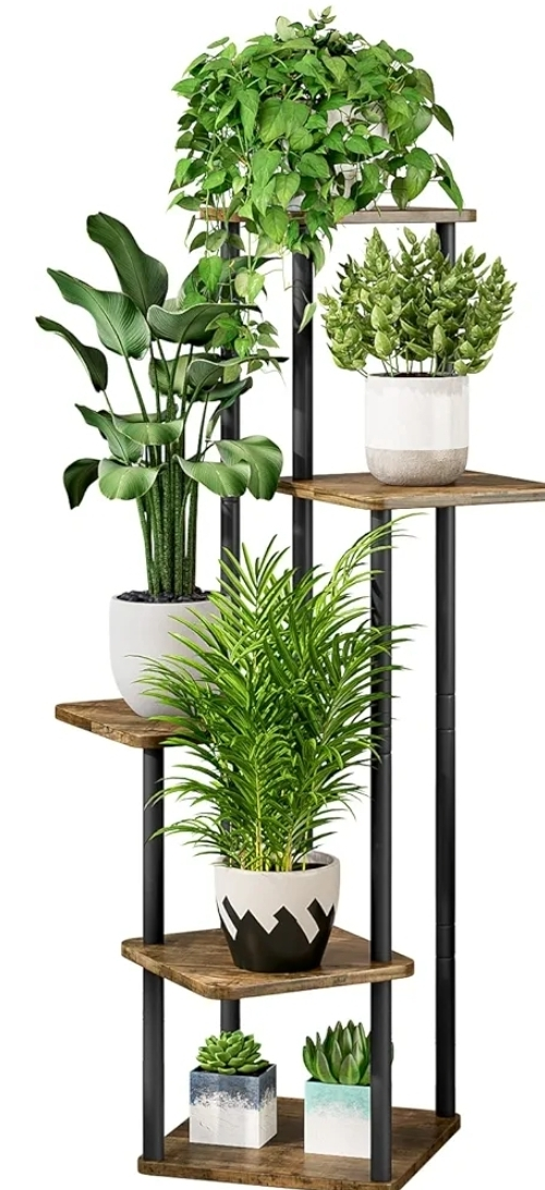 5-Tier Plant Stand, Rustic Brown - photo 4