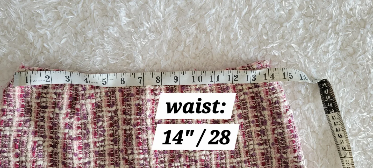 Pink and Purple Tweed Pencil Skirt Sz 6 image indicator(4)