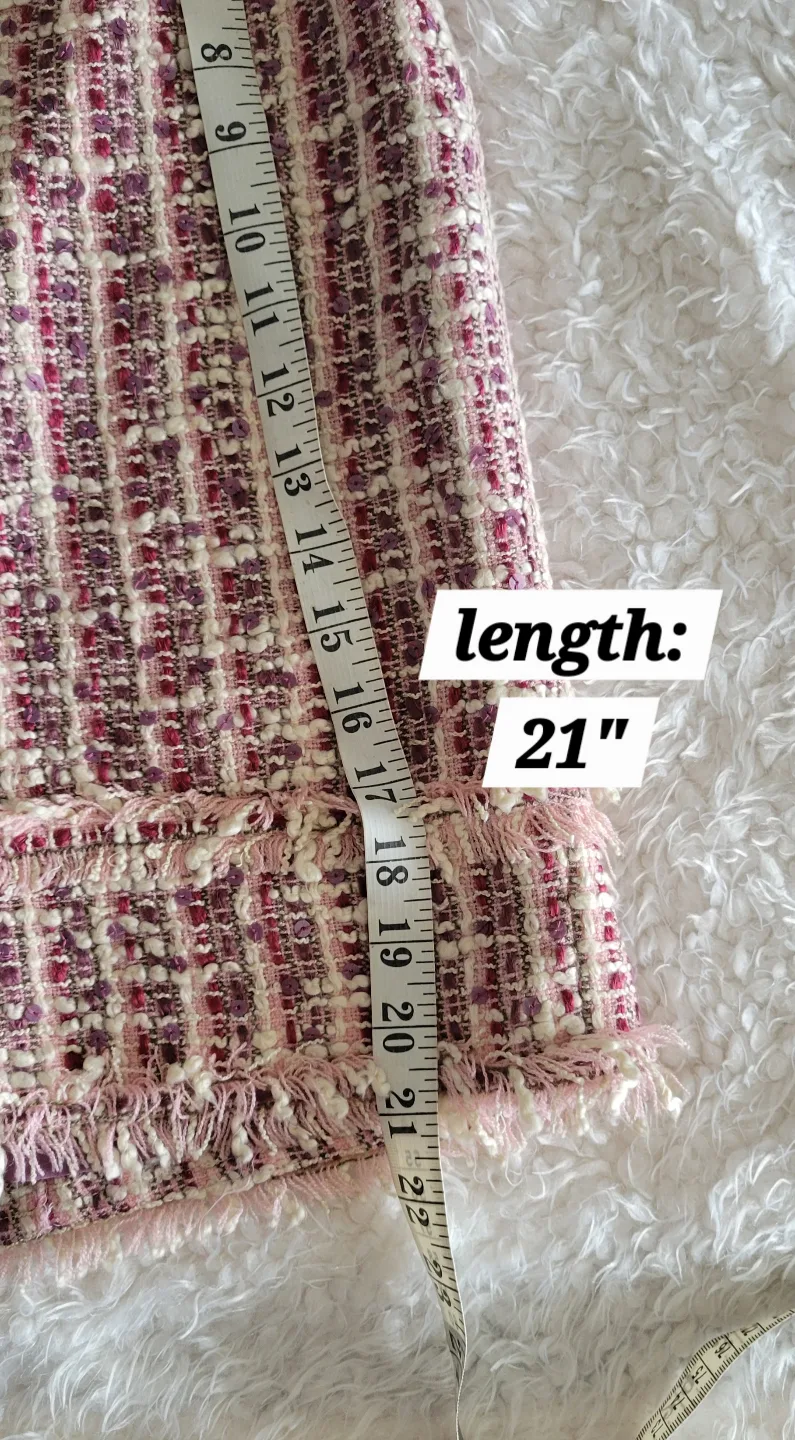 Pink and Purple Tweed Pencil Skirt Sz 6 image indicator(5)