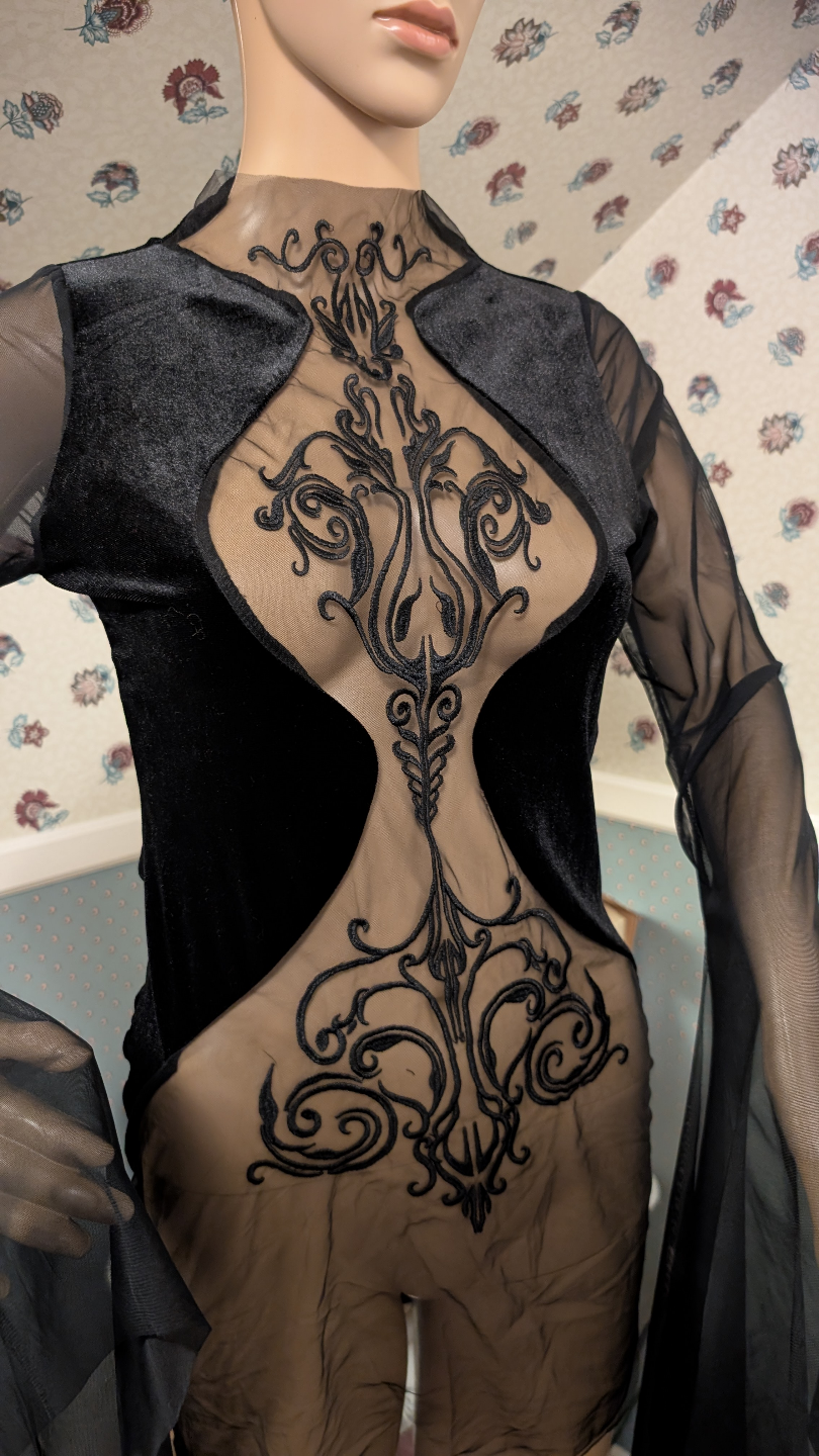 Unique Halibuy Black Dress with Embroidered Front - photo 2