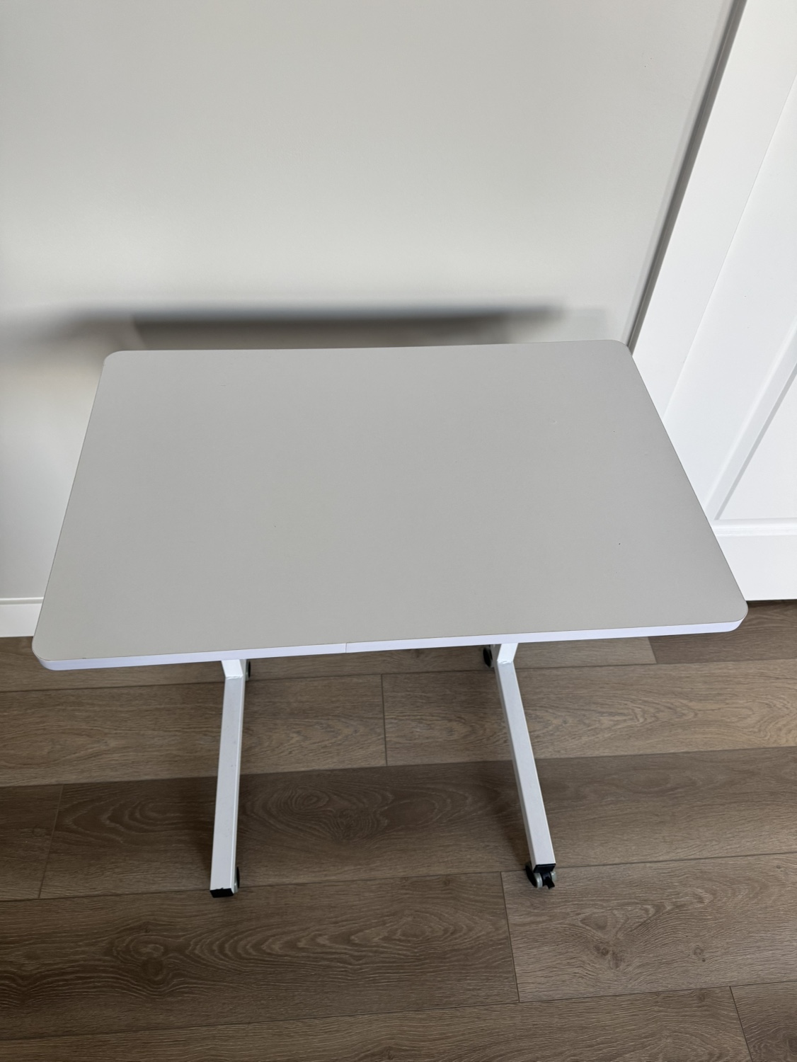 White Mobile Adjustable Height Table - photo 3