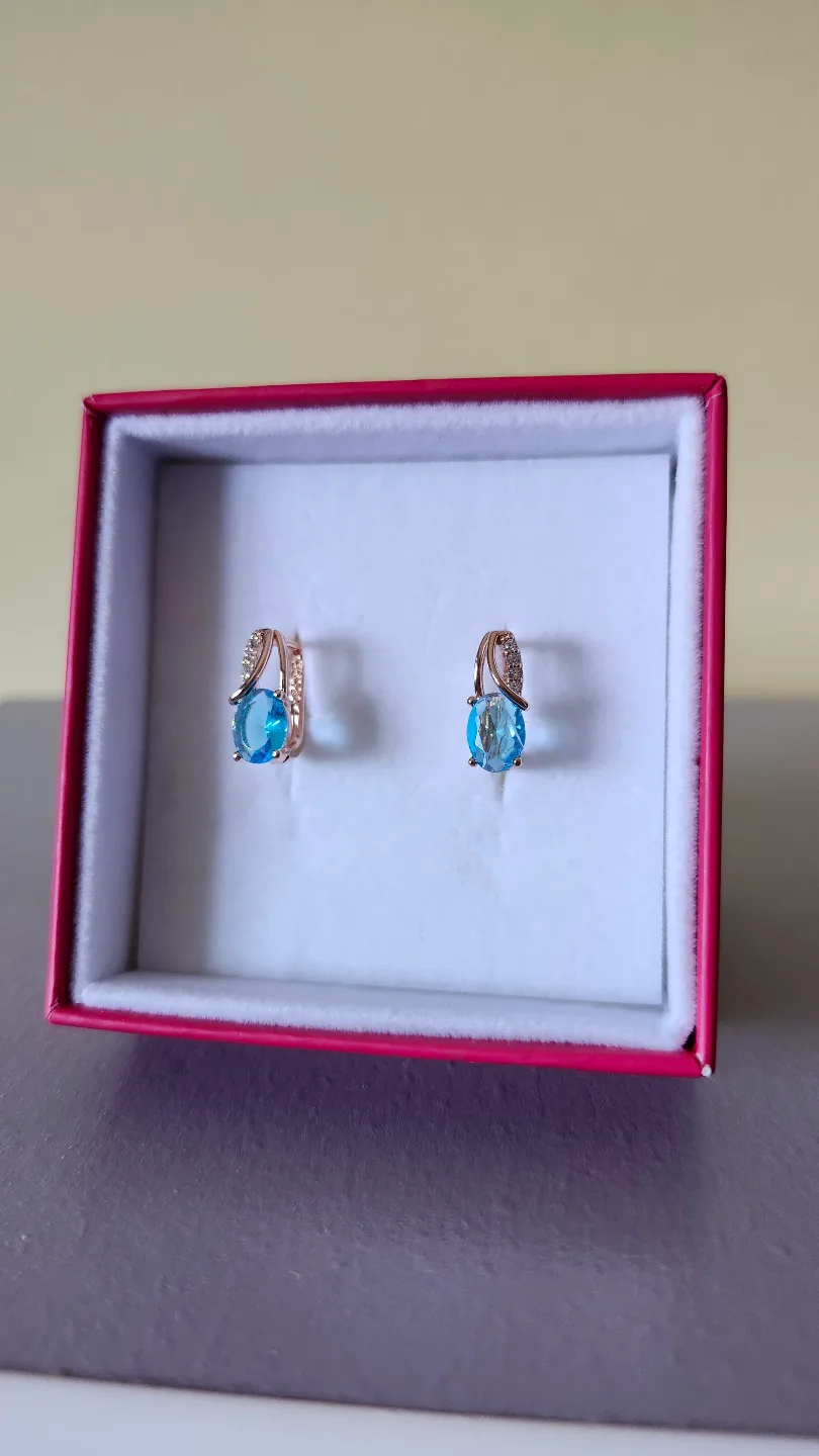 585RG (14K) Rolled Gold Blue Earrings image indicator(2)