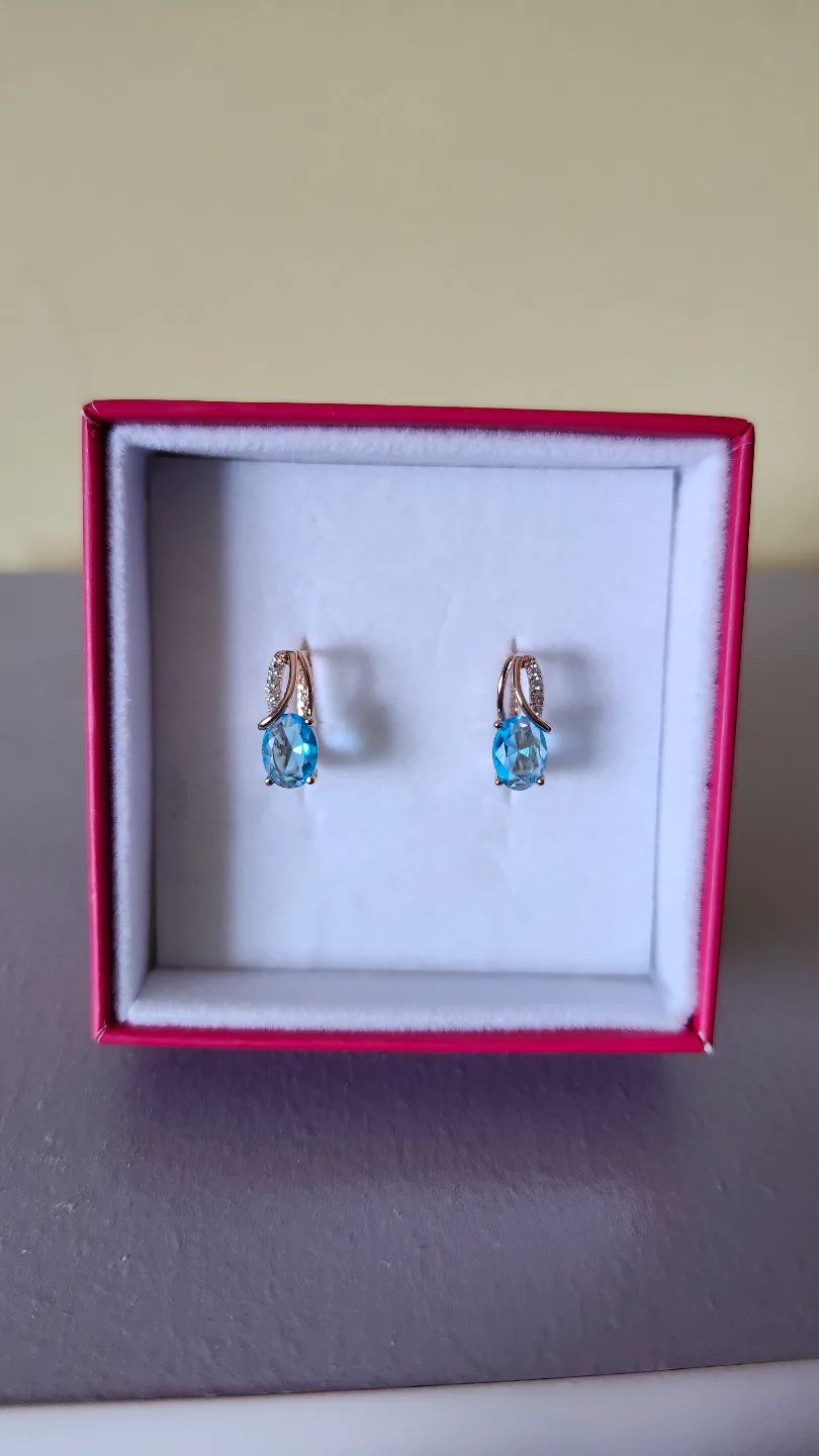 585RG (14K) Rolled Gold Blue Earrings image indicator(3)
