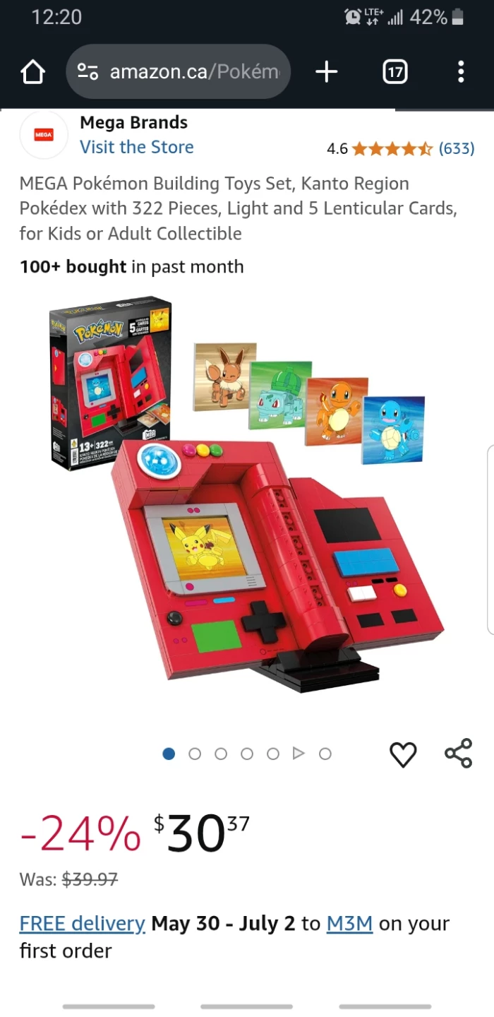 Mega Brands Pokémon Kanto Region Pokédex Building Set - photo 3