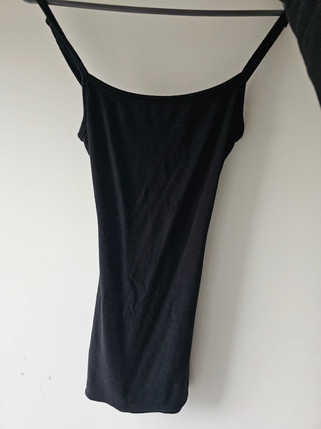 Black Ribbed Mini Dress with Open Back image indicator(5)
