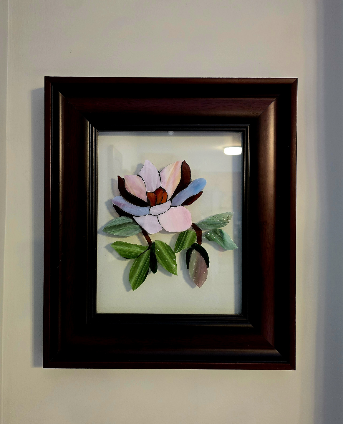 Glass on Glass Magnolia Mosaic Framed Artwork - photo 2