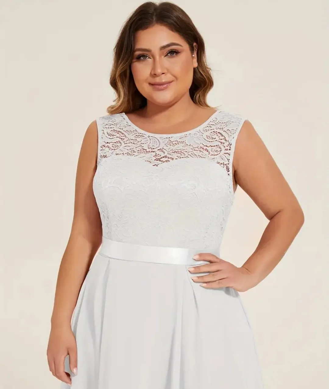 Women's Plus Size High-Low Lace Dress thumbnail