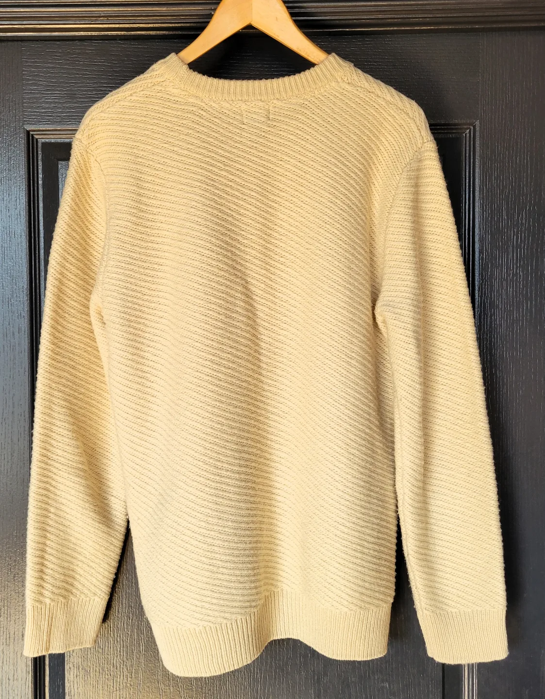 H&M Men's Ivory Wool Blend Knit Sweater - Small image indicator(3)