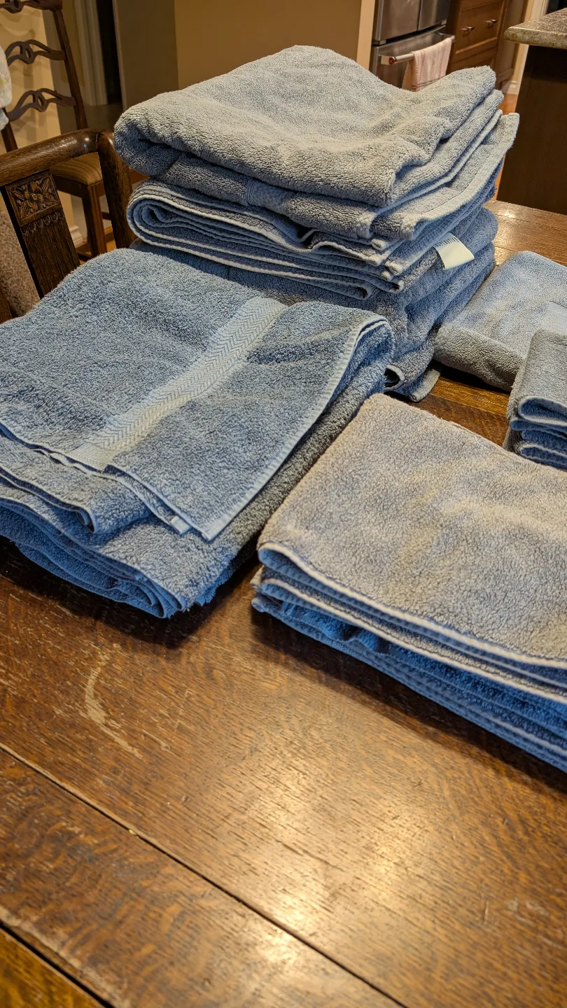 Set of blue grey bath towels image indicator(2)