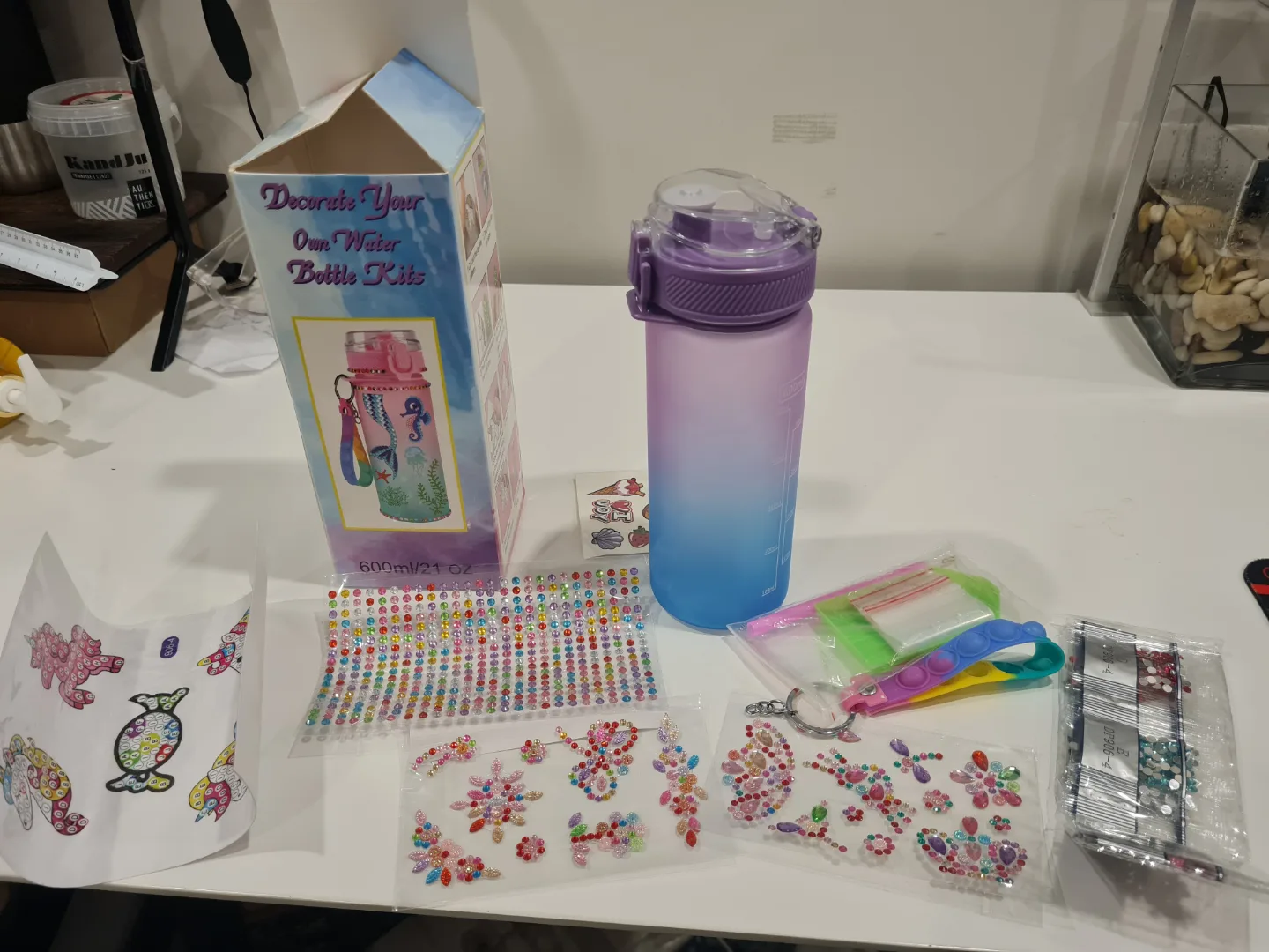 Decorate Your Own Water Bottle Kit - Unicorn & Mermaid Designs image indicator(5)
