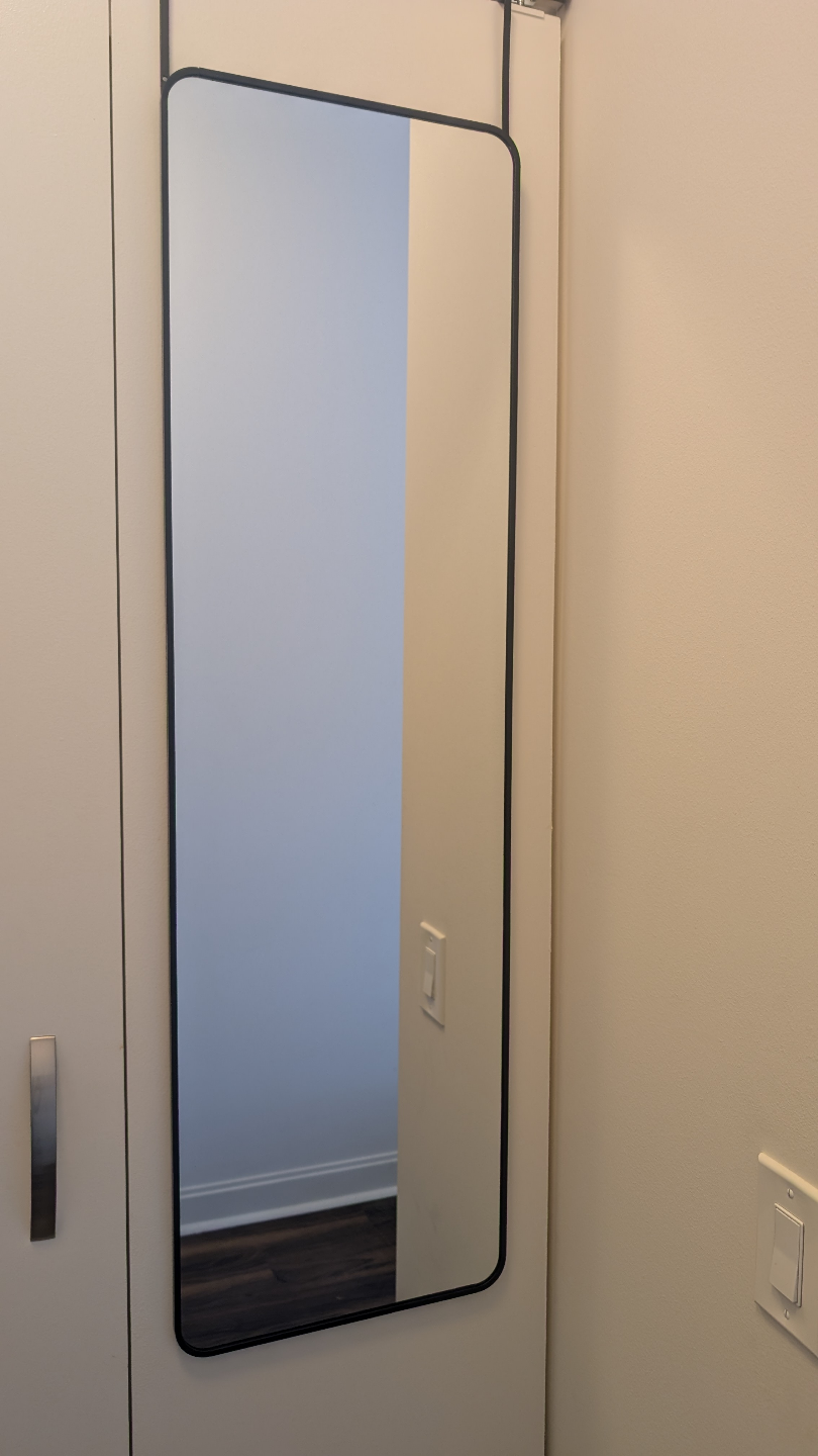 Full Length Over-the-Door Mirror - Black Frame