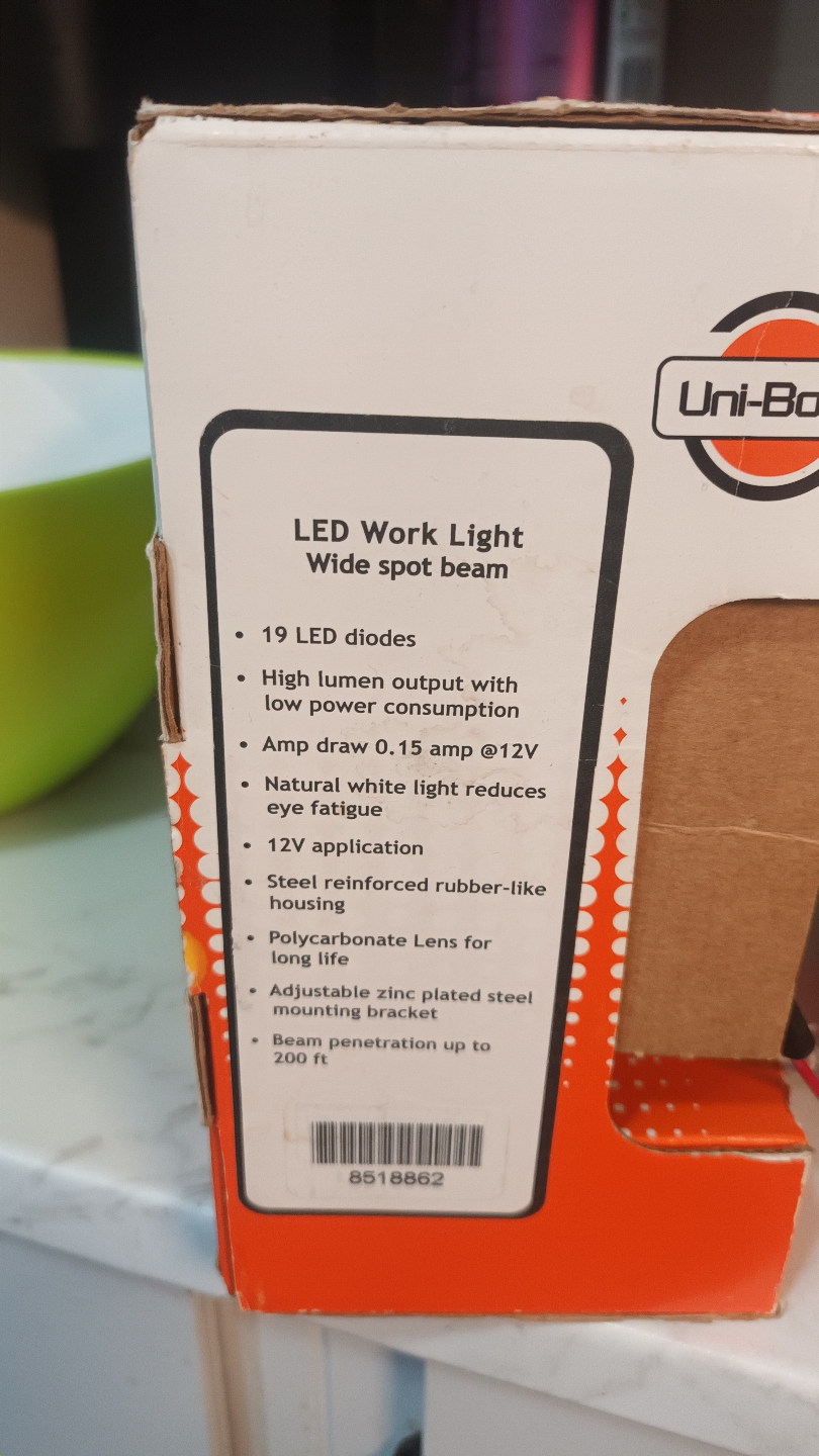 Pair of Uni-Bond LED Work Lamps🏒