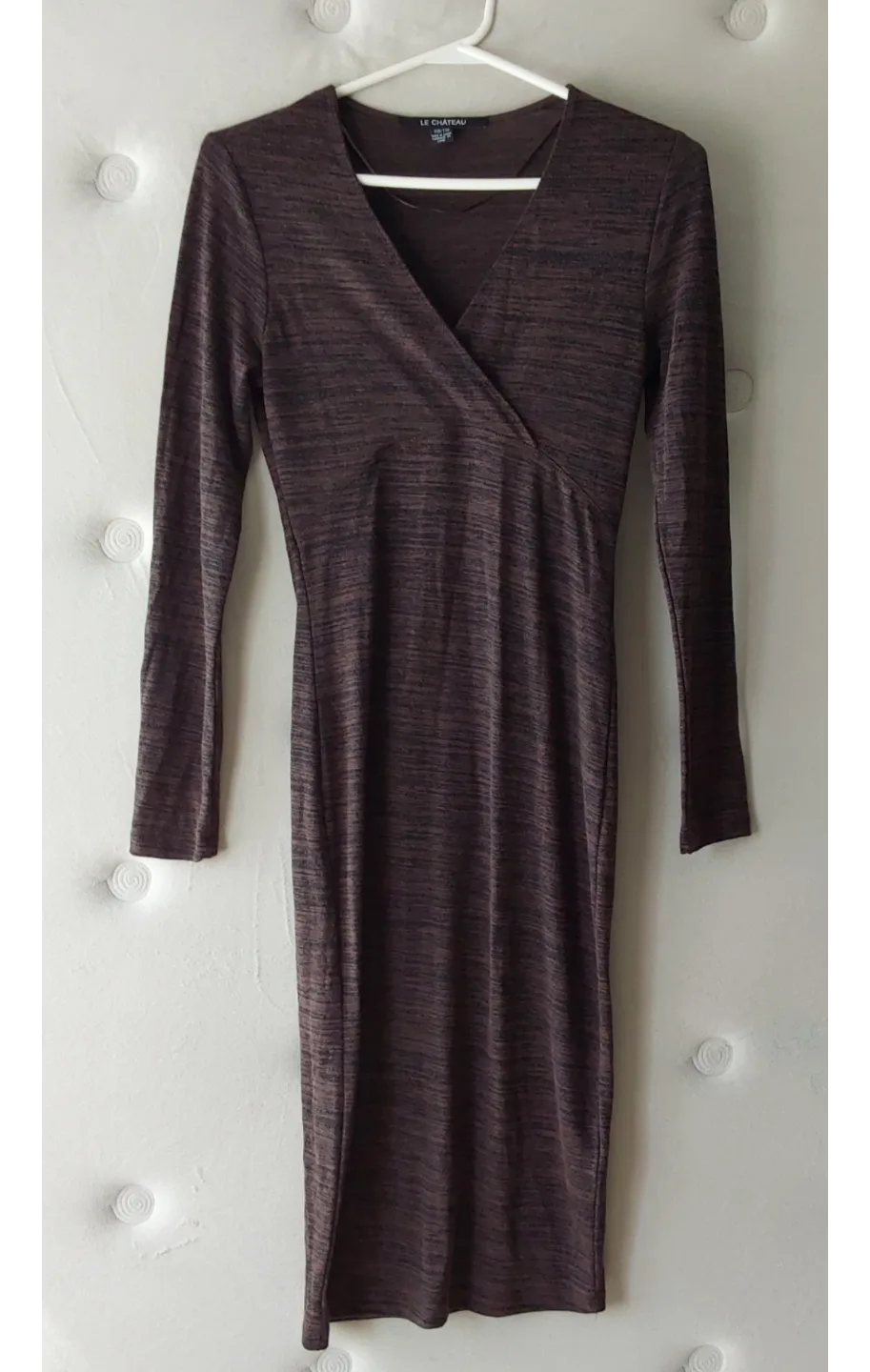 Le Chateau Brown/Grey Midi Dress thumbnail