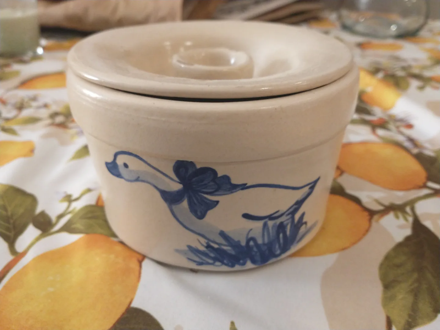 Vintage blue duck bowl with lid image indicator(2)