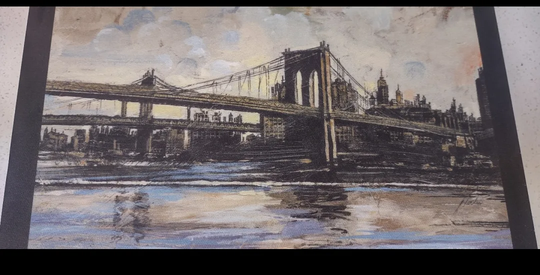 Framed Brooklyn Bridge Canvas Print thumbnail
