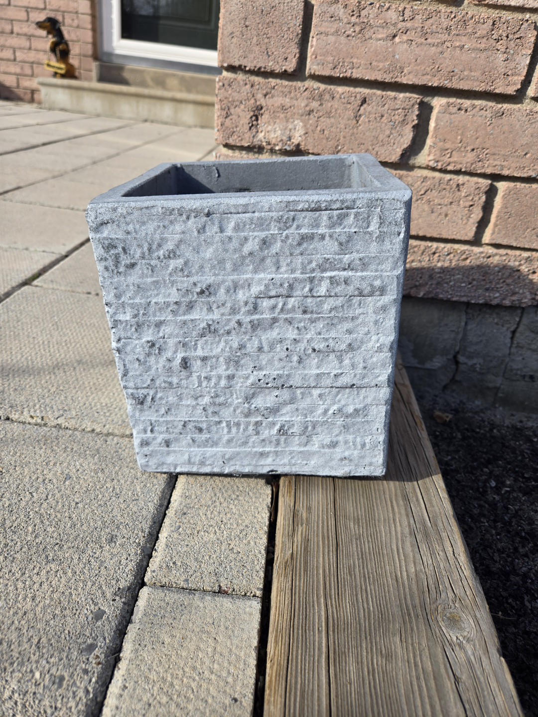 Grey Square Concrete Planter