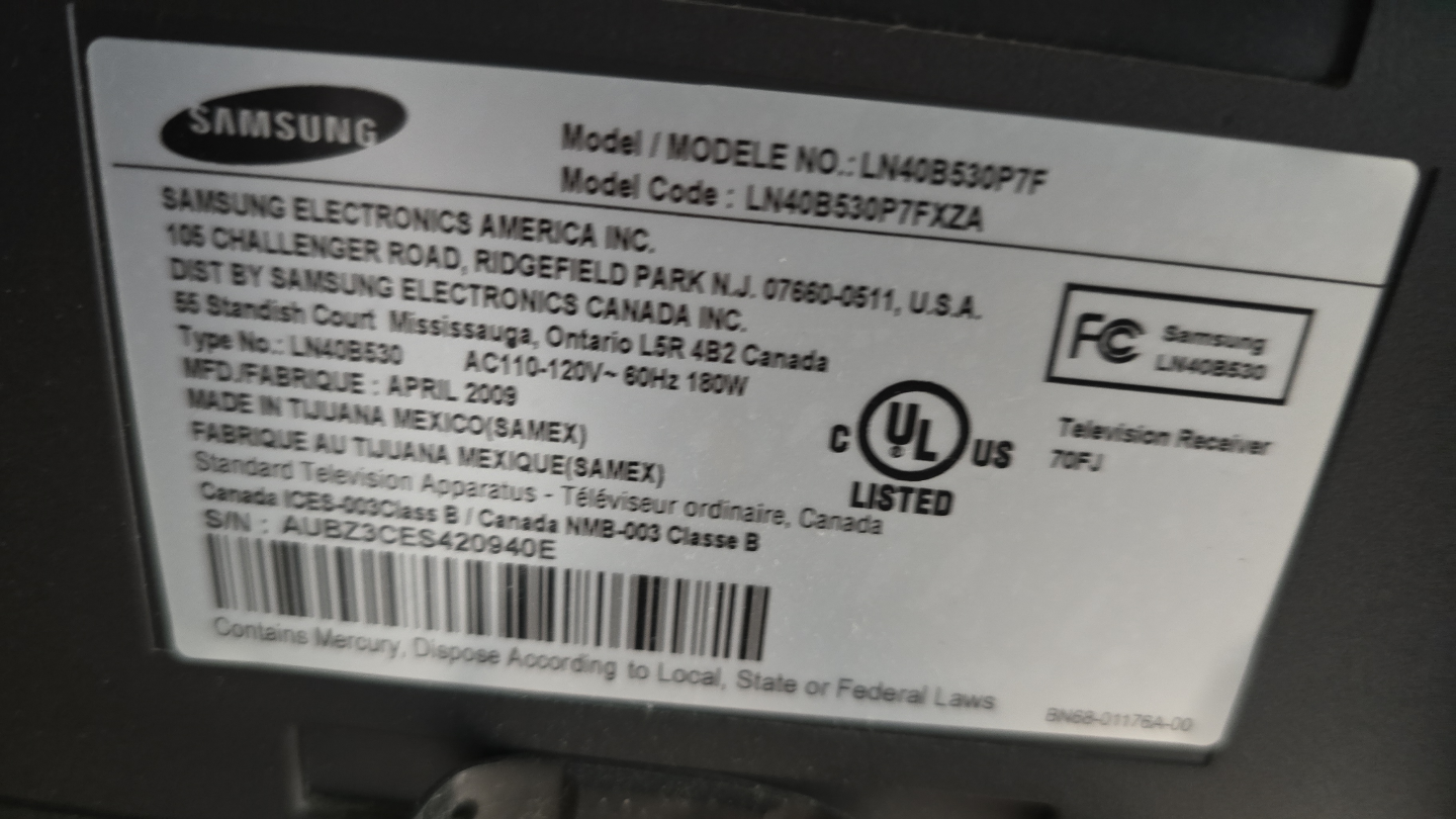 Samsung LN40B550P7F 43-inch LCD HDTV - photo 2