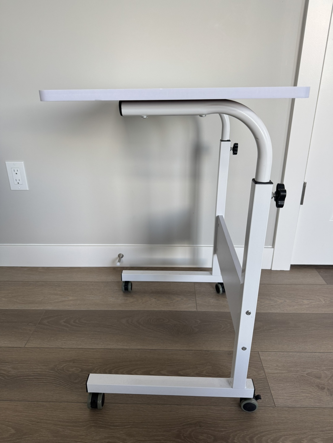 White Mobile Adjustable Height Table - photo 2