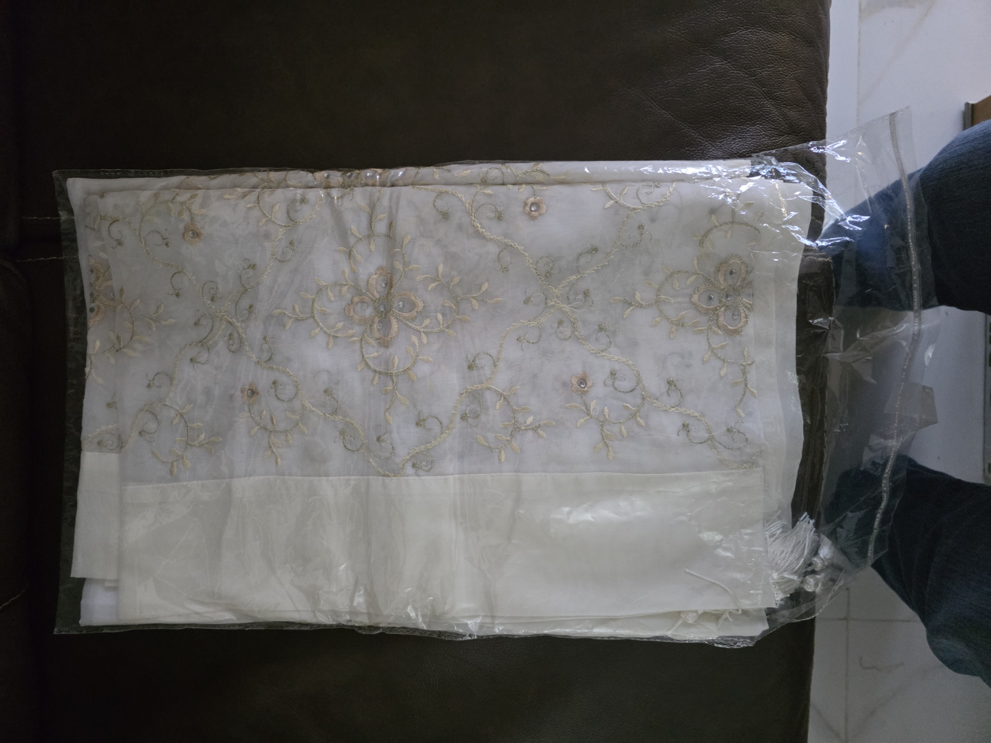 Embroidered White Table Cloth