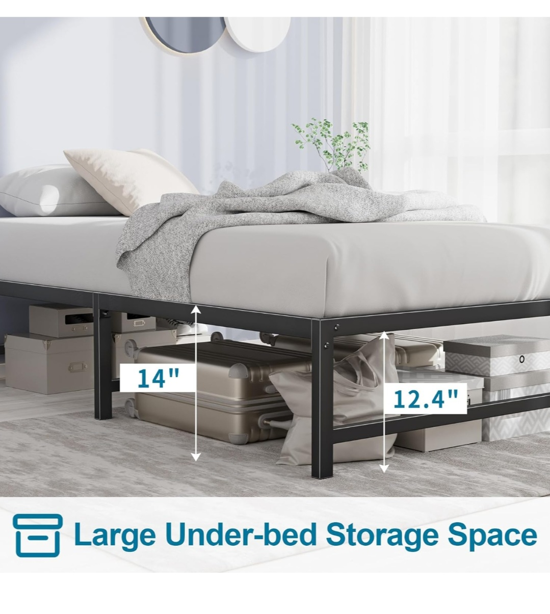 Metal Platform Bed Frame - Twin Size - Heavy Duty - - photo 4