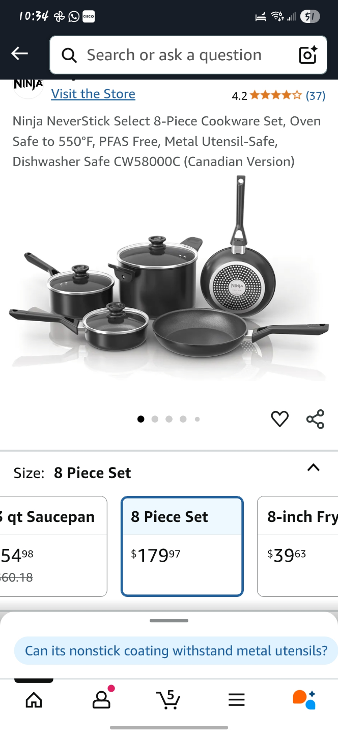 Ninja NeverStick Select 8-Piece Cookware Set - Black - photo 4