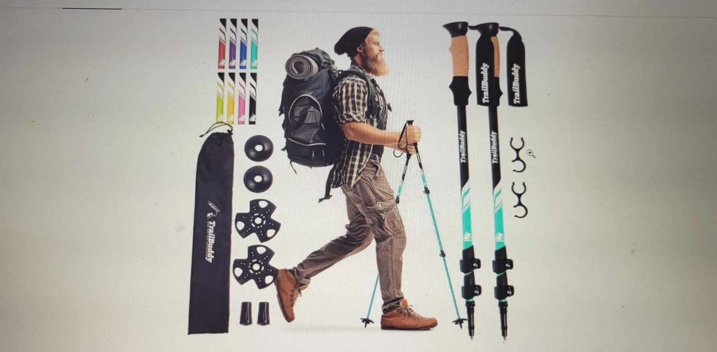 TrailBuddy Trekking Poles - Adjustable with Accessories thumbnail