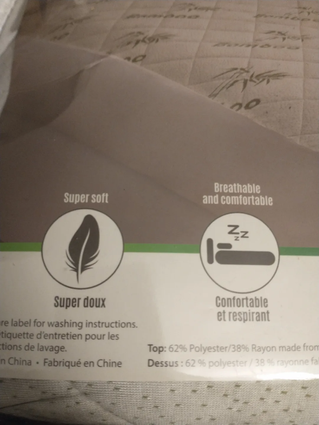 BAMBOO BLEND MATTRESS PROTECTOR, FULL OR DOUBLE SIZE image indicator(3)