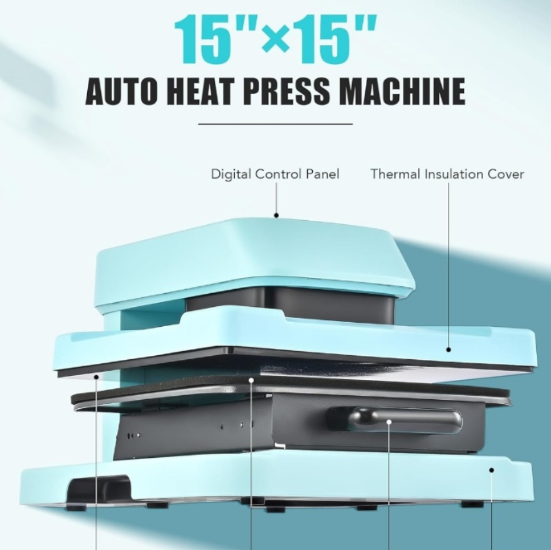 15"x15" CrewWorks Auto Heat Press Machine - Mint Green - photo 2