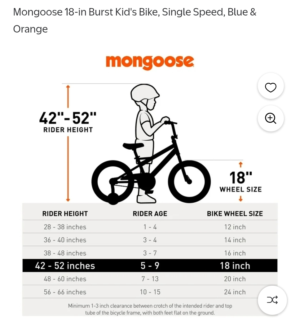 Mongoose 18-inch Burst Kid's Bike - Blue & Orange - photo 3